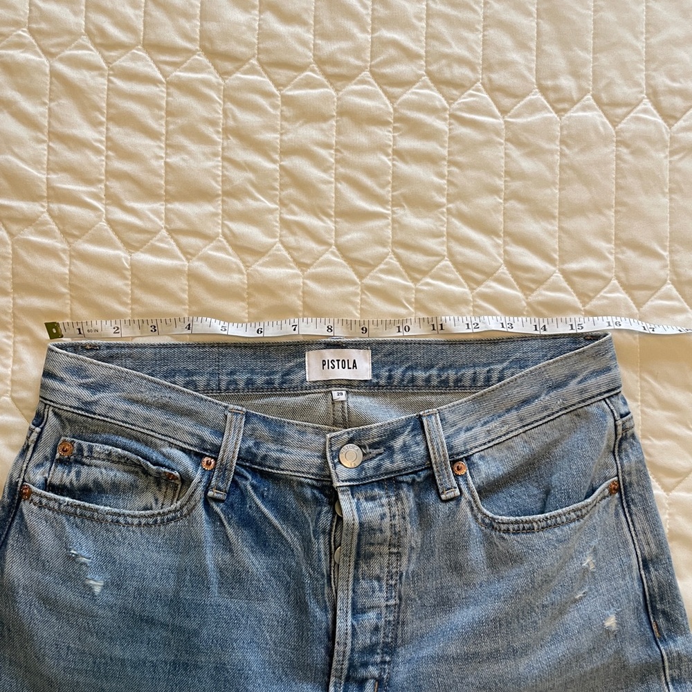 Pistola High Rise Wide Leg Distressed Jeans Size 29 - Picture 7 of 7
